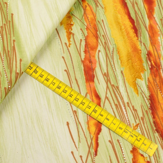 Látka Jersey ITY oranžová vzor pletenina 0,5m