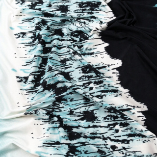 Látka Jersey ITY čierna hladká vzor pletenina 0,5m