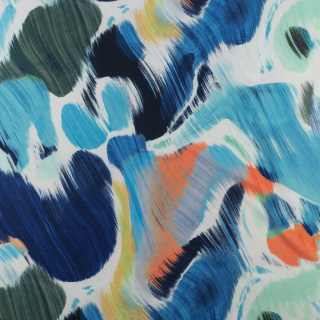 Látka Jersey ITY modrá hladká vzor pletenina 0,5m