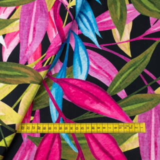 Látka Jersey ITY hladká farebné listy pletenina 0,5m