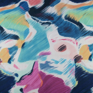 Látka Jersey ITY námornícka modrá hladká vzor pletenina 0,5m