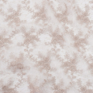 Látka čipka béžová mäkká kvety 0,5m