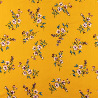 Látka ITY pletenina žltá hladká kvety 0,5m