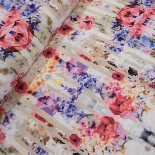 Látka Barbie Marchiano ružové odtiene kvety vzor 0,5m