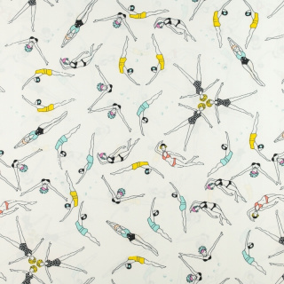 Látka Silki biela synchronizované plavkyne vzor 0,5m