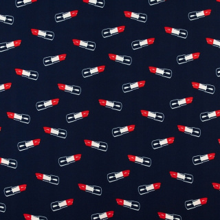 Látka Silki námornícka modrá rúže vzor 0,5m