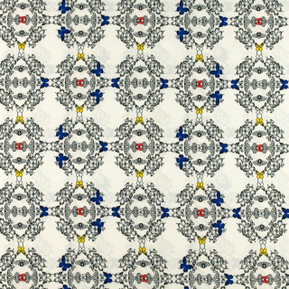 Látka Silki žlto-modrá motýle vzor 0,5m