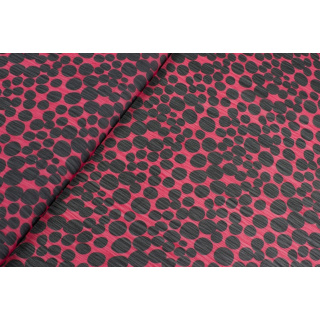 Látka šifón amarantová hladká hrášky vzor 0,5m