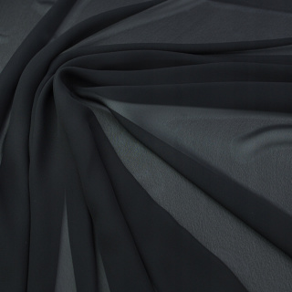 Látka šifón čierna hladká bez vzoru 0,5m