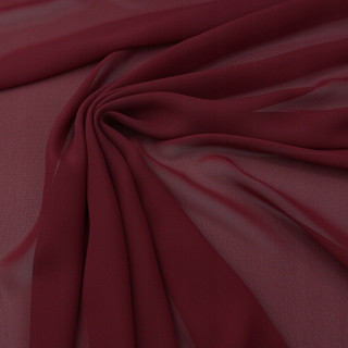 Látka šifón tmavá malinová hladká bez vzoru 0,5m