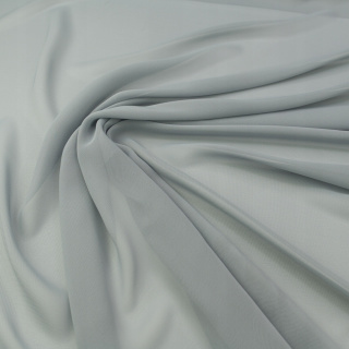 Látka šifón sivá hladká bez vzoru 0,5m