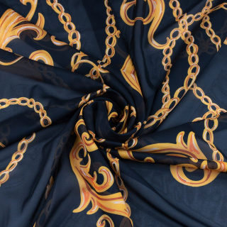 Látka šifón čierna hladká taliansky vzor 0,5m