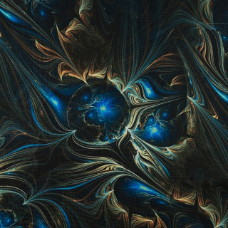 Látka šifón námornícka modrá hladká galaktický vzor 0,5m