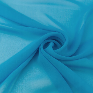 Látka šifón tyrkysová hladká bez vzoru 0,5m