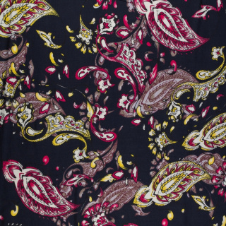 Látka viskózová námornícka modrá paisley 100% viskóza 0,5m