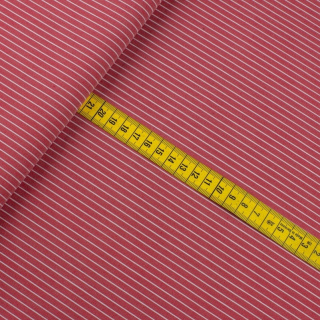 Látka viskózová červená mäkká pruhy 0,5m