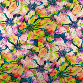 Látka viskózová ružová kvety vzor 100% viskóza 0,5m