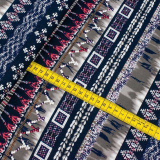 Látka viskózová pletenina námornícka modrá mäkká vzor 0,5m