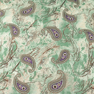 Látka viskózová zelená paisley vzor 100% viskóza 0,5m