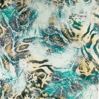 Látka viskózová zeleno-béžová 100% viskóza 0,5m