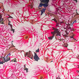 Látka viskóza twill ružová hladká pivónie vzor 0,5m