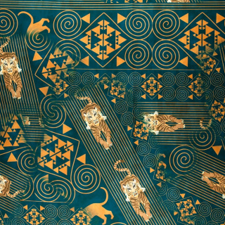 Látka viskóza twill zelená hladká tigre 0,5m