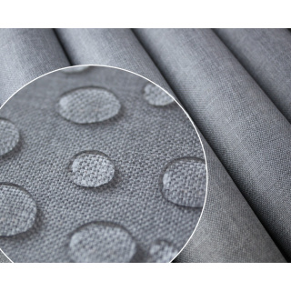 Vodoodolná tkanina imitácia ľanu svetlosivá 160 cm 0,5 mb 210g/m²