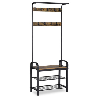 Vešiak na šaty so sedadlom a úložným priestorom 72x33x183cm