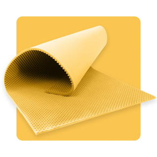 Panou acustic spumă VÂLURI 200×100 cm 2 cm galben