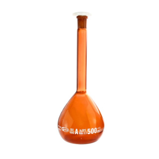 Cana de măsurat din sticlă portocalie, 25 ml, clasa A, îmbinare rectificată 10/19, cu certificat – GLASSCO