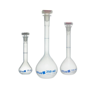 Pahar gradat din PP cu dop, clasa B – 10 ml, DIN EN ISO 1042