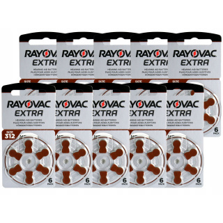 Baterii pentru aparatul auditiv 60 buc Rayovac tip 312/PR41