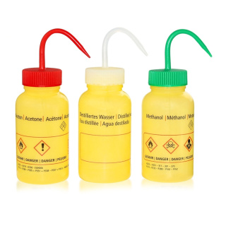 Duză cu imprimeu Apă distilată, 500 ml, galben, gât larg GL50 – PE-LD
