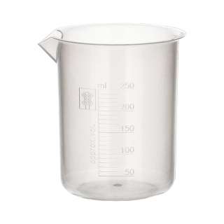 Laboratórna kadička PP 250 ml s vypuklou stupnicou