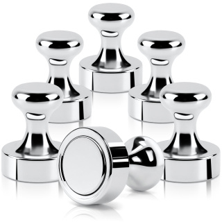 Neodýmové magnety na tabuľu, chladničku 20×25 mm, strieborné – 6 ks