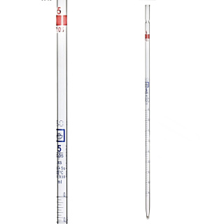 Pipetă multidimensională, 25 ml (0,1 ml), clasa AS, scară albastră, cu certificat