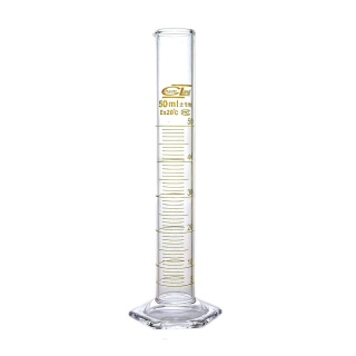 Cilindru măsurător de sticlă, 2000 ml, clasa B, scară maro, bază hexagonală de sticlă