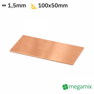 Tabla de cupru 100x50x1,5 mm