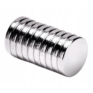 Magnet puternic neodimic cilindric 10x1mm 10 buc