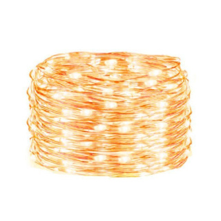 Fir luminos 50 buc LED alb cald 5m pe baterii AA