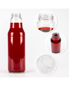 Sticlă de sticlă 750ml 25cm SOK cu capac