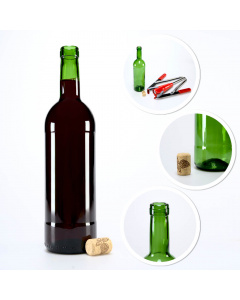 Sticla de vin 750ml 29cm verde