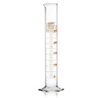 Cilindru de măsurare din sticlă, 500 ml, clasa A, scară maro, bază din sticlă, cu certificat