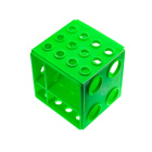 Suport pentru eprubete 4în1, mare, verde – PP, 110 × 110 × 110 mm, de laborator