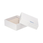 Kartónová krabička na skúmavky Eppendorf a kryoskúmavky, 100 miest, výška 53 mm, biela - CryoKING