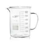 Cana joasă cu mâner și toartă, 100 ml, sticlă borosilicată (BORO 3.3), ISO 3819, DIN 12331