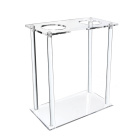 Suport dublu pentru pâlnii Imhoff din PC – transparent, stabil, cu orificii de 85 mm