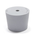 Gumová zátka fi 27/21 mm, výška 30 mm s otvorom 5 mm - tesniaci kónický korok z prírodného kaučuku