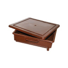 Tavă de laborator din PP portocalie – 225 × 225 × 50 mm