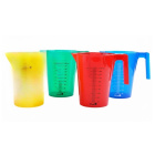 Set de țevi din PP cu mâner, 1000 ml, 4 bucăți (albastru, galben, roșu, verde) – scală dublă